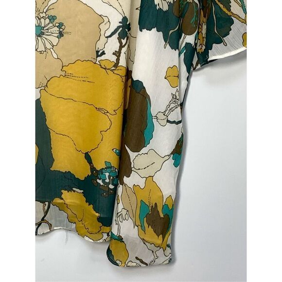 Katherine Barclay Women's Flared Sleeve Lined Floral Blouse Multicolor Medium - Picture 5 of 9